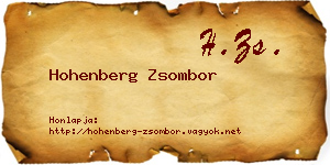Hohenberg Zsombor névjegykártya